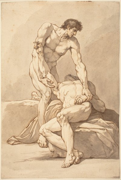 Two Nude Men by Johann Heinrich Lips