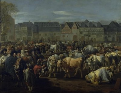 A Cattle Fair by Johann Heinrich Roos
