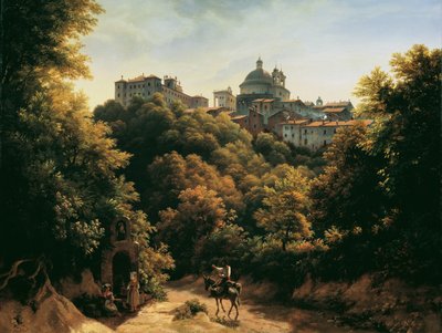 View of Ariccia by Johann Heinrich Schilbach