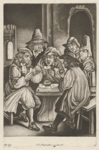 Men Playing Cards by Johann Jacobus Haid