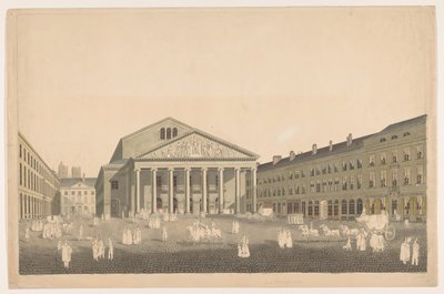 View of the Royal Theatre in Brussels by Johann Nepomuk Gibèle