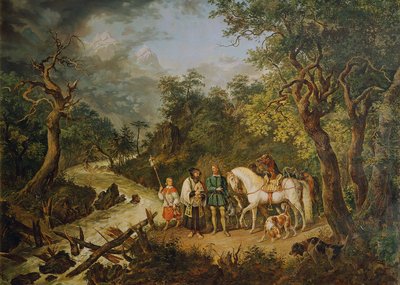 Rudolf of Habsburg and the Priest by Johann Nepomuk Höchle