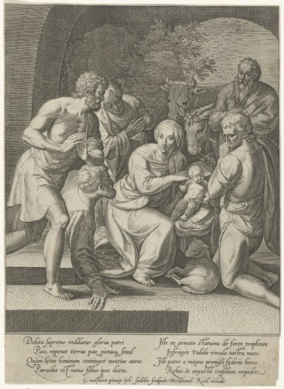Adoration of the Shepherds in a Niche by Johann Sadeler (I)
