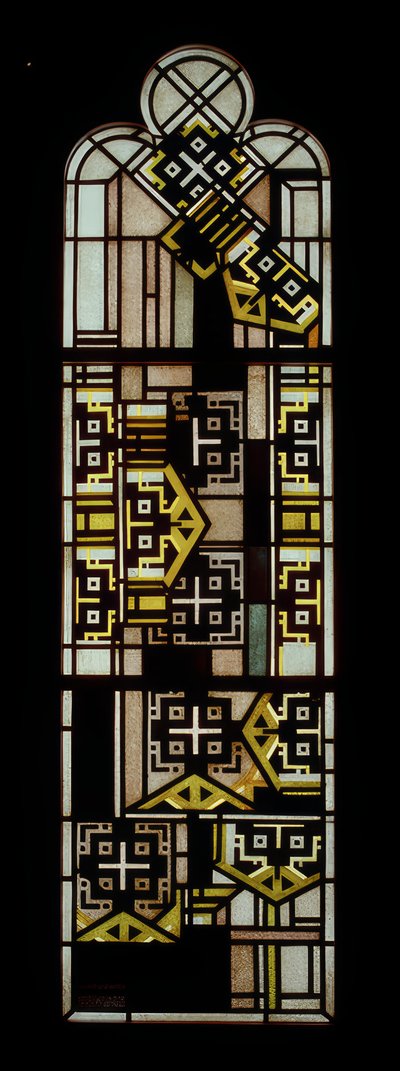 Black and Yellow Trefoil Window by Johan Thorn Prikker