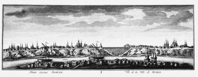 View of Tyumen, ca 1735 by Johann Wilhelm Lürsenius