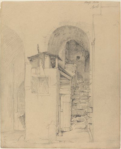 Ruined Stairs at Neuss by Johann Wilhelm Schirmer