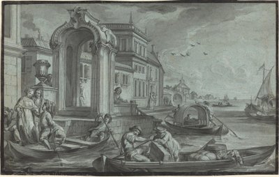 Venetian Fantasy with an Ornamental Arch by Johann Wolfgang Baumgartner