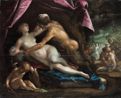 Pan and Selene by Johann or Hans von Aachen