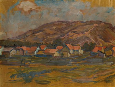 Landscape with Houses and Mountain by Johanna Kampmann Freund