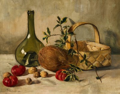 Still Life with a Coconut by Johanna Margaretha van de Kasteele