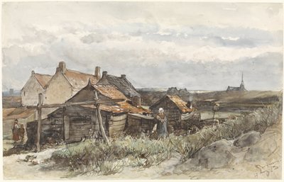 Fishing Family Houses in Scheveningen by Johannes Bosboom