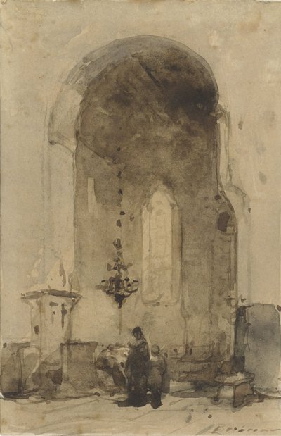 Interior of the Geertekerk in Utrecht by Johannes Bosboom