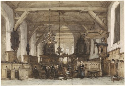 Interior of the Old Church in Maasland by Johannes Bosboom