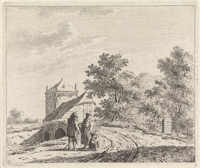 Landscape with Stone Bridge by Johannes Christiaan Janson