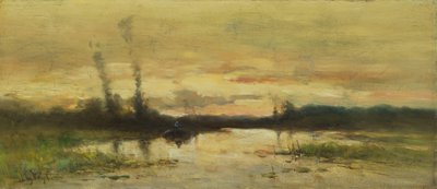 Landscape by the Canal near Hilversum by Johannes Gijsbert Vogel