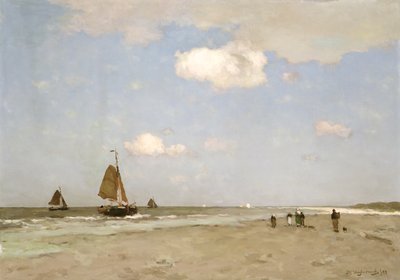 Beach scene, 1887 by Johannes Hendrik Weissenbruch