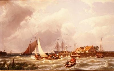 The Harbour Mouth by Johannes Hermann Barend Koekkoek