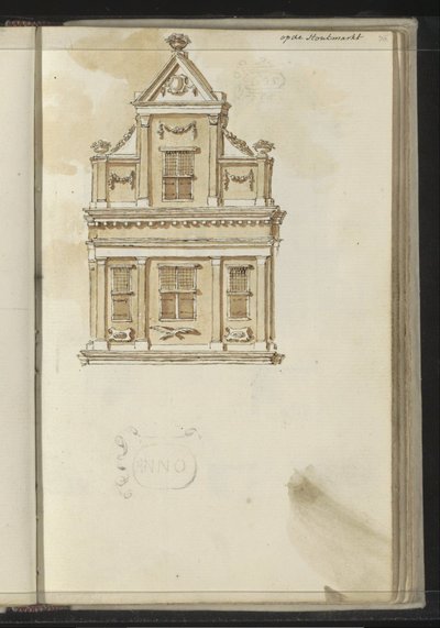 Facade on the Houtmarkt in Haarlem by Johannes Huibert Prins