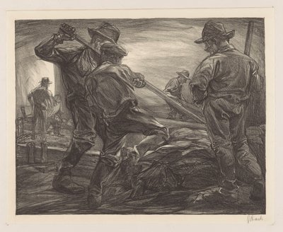 Dike Workers by Johannes Josephus Aarts (signed by artist)