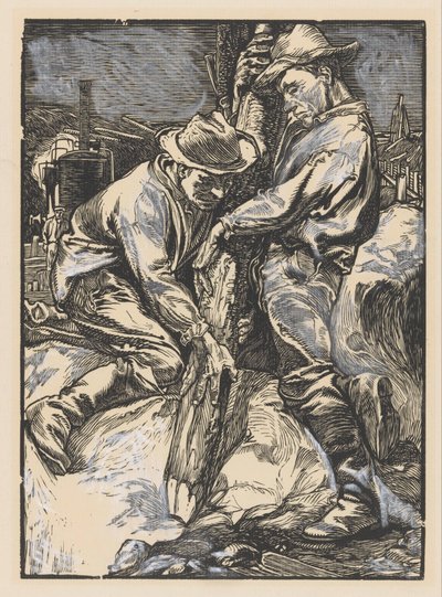 Construction Workers Piling by Johannes Josephus Aarts