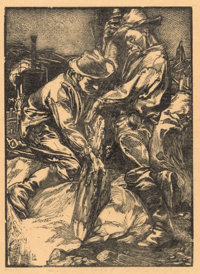 Construction Workers Piling by Johannes Josephus Aarts