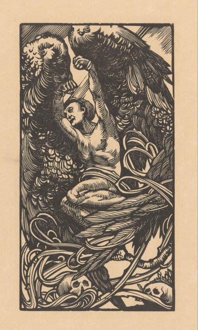 Winged Woman with Skulls by Johannes Josephus Aarts