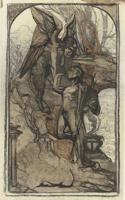 Oedipus and the Sphinx by Johannes Josephus Aarts