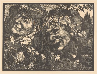 Two Bacchantes Surrounded by Vine Leaves by Johannes Josephus Aarts