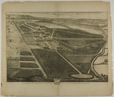 Cashiobury, plate 28 from Britannia Illustrata by Johannes Kip