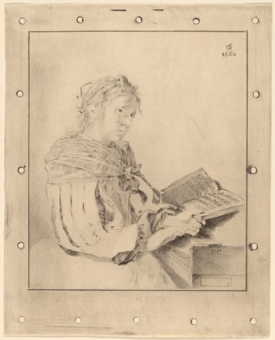 Young Girl at the Keyboard by Johannes Kornlein
