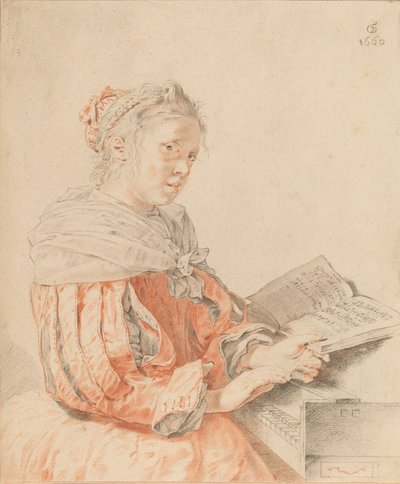 Young Girl at the Keyboard by Johannes Kornlein