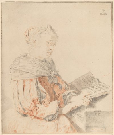 Young Girl at the Keyboard by Johannes Kornlein