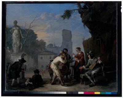 A Tavern in a Piazza by Johannes Lingelbach