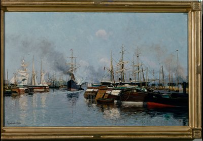 Ships in the Harbour by Johannes Martin Grimelund