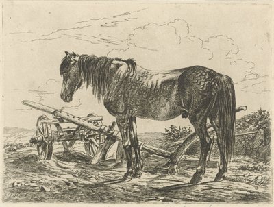 Horse by a Plow by Johannes Mock