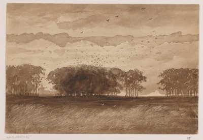 Rook Colony in North Brabant by Johannes Tavenraat (signed by artist)