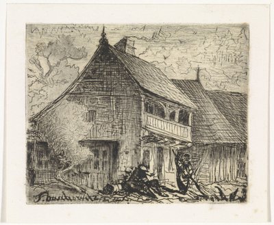 House in Auschowitz in Bohemia by Johannes Tavenraat