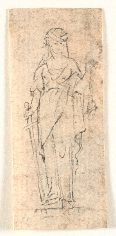 Standing Woman with Sword. Justice by Johannes Wiedewelt