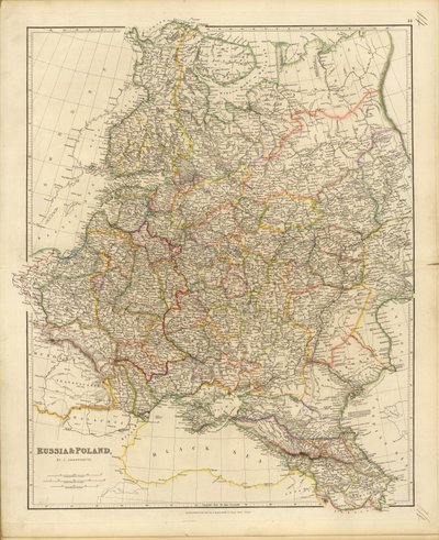Map of Russia and Poland by John Arrowsmith