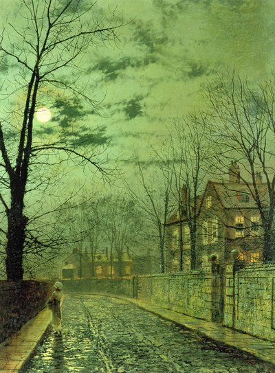 A Moonlit Road by John Atkinson Grimshaw
