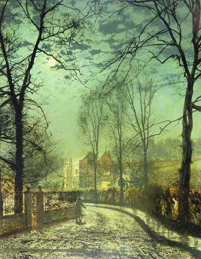 A Moonlit Road by John Atkinson Grimshaw