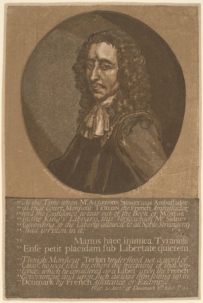 Algernon Sidney by John Baptist Jackson, after Justus van Verus