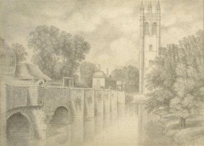 Magdalen Bridge and Tower by John Baptist Malchair
