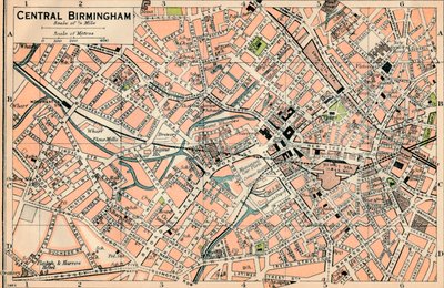 Central Birmingham by John Bartholomew