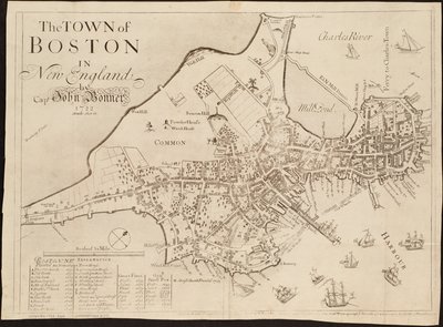 The Town of Boston in New England by John Bonner