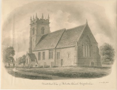 Adbaston Church, 1843 by John Buckler