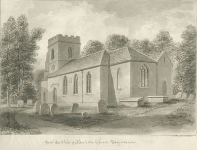 Barlaston Church, 1844 by John Buckler