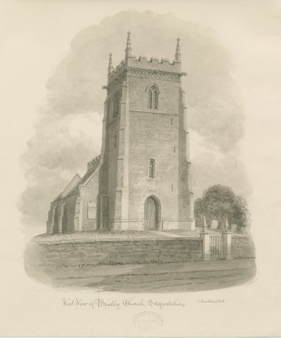 Bradley Church: Sepia Drawing by John Buckler