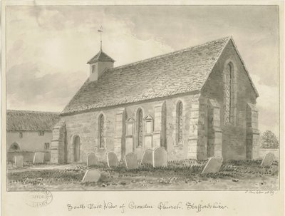 Croxden - Guest Chapel: Sepia Drawing by John Buckler
