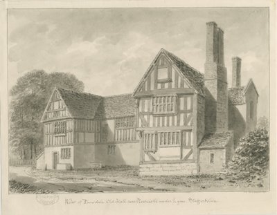 Dimsdale Old Hall (sepia drawing), 1841 by John Buckler